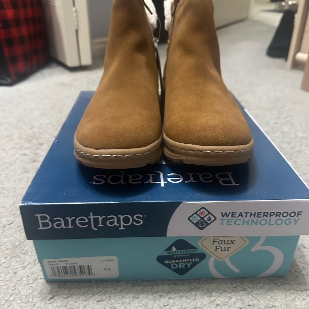 BareTraps Tan Boots with Faux Fur